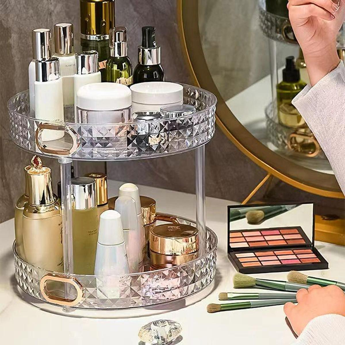 (net) Cosmetics Rotary Storage Shelf Box 2 Layers