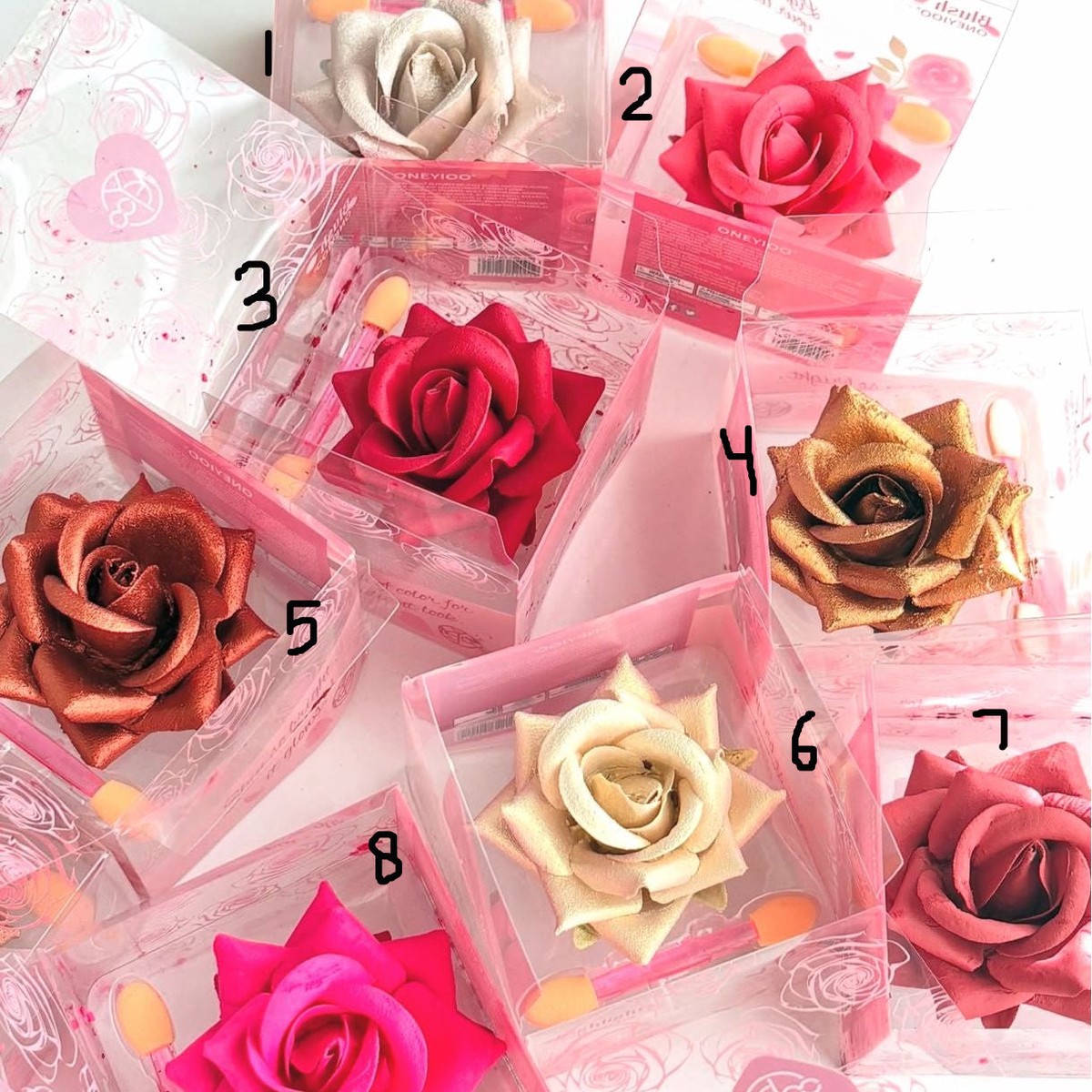3D rose-shaped makeup Blushes & Highlighter
