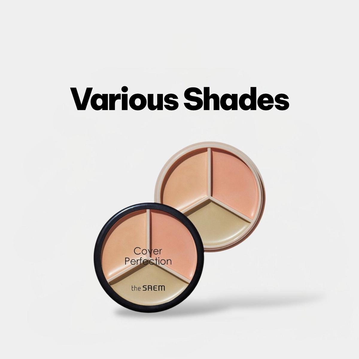 (EXPIRY: 09-11/2026) The Saem Cover Perfection Triple Pot Concealer